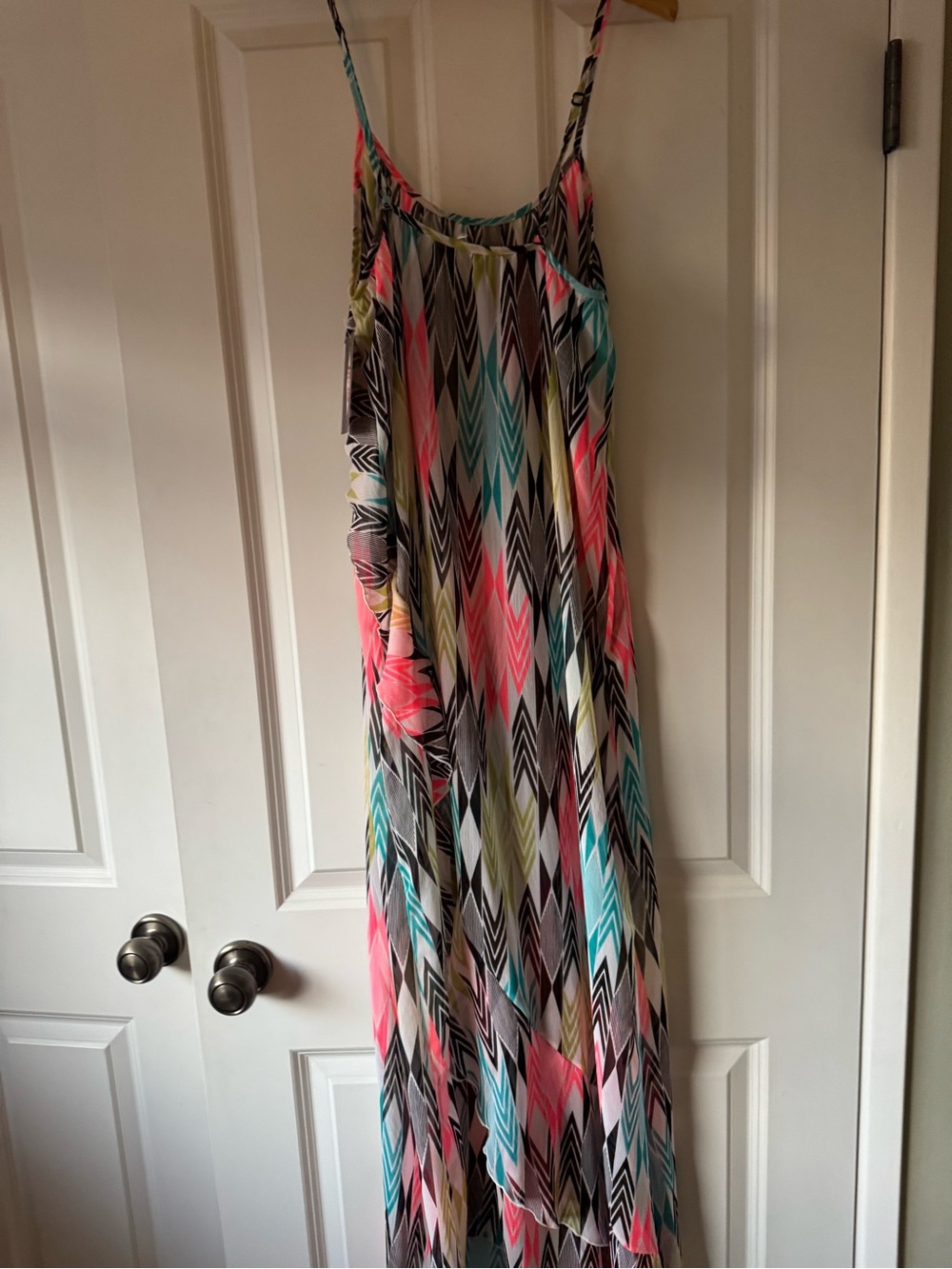 Women’s Multicolor Chevron Maxi Dress - Lightweight Summer Cover Up